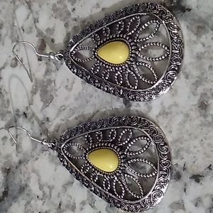 Silver-tone teardrop earrings